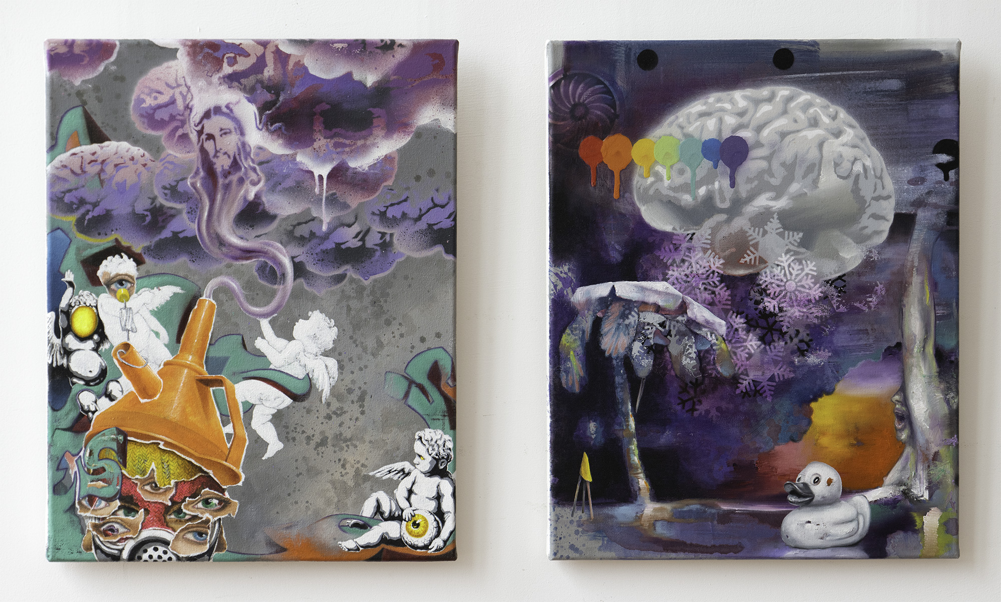 Robert Matthes: Aussicht lila Wolken / Rainbowdots